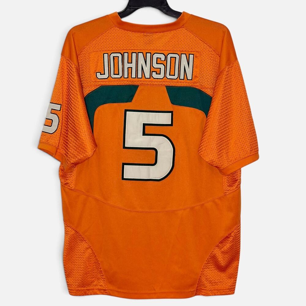 Vintage Nike Miami Hurricanes Andre Johnson #5 Jersey Sz 54 XXL Sewn On Patches